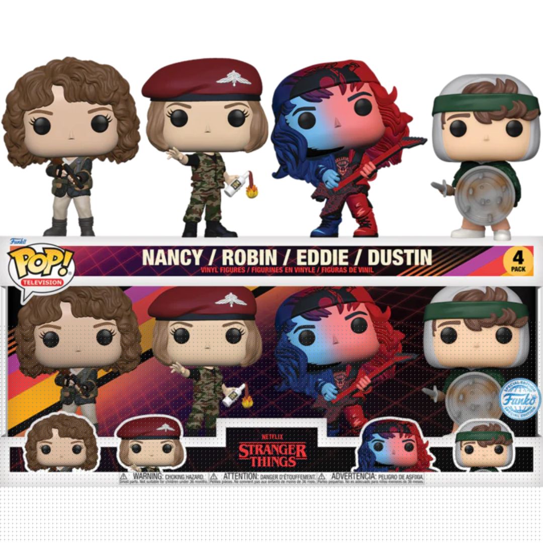 Nancy, Robin, Eddie & Dustin Stranger Things Funko Pop! Vinyl 4 Pack