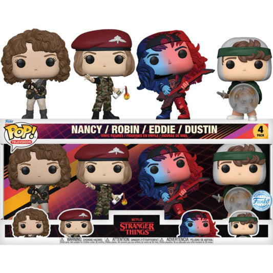 Nancy, Robin, Eddie & Dustin Stranger Things Funko Pop! Vinyl 4 Pack